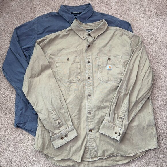 Carhartt Shirts Mens XXL Rugged Flex Relaxed Fit Midweight Canvas Work Lot of 2 - Picture 2 of 13